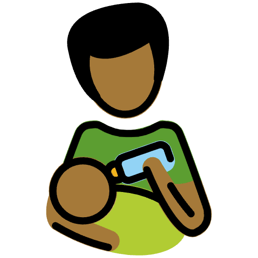 Man Feeding Baby Medium Dark Skin Tone Emoji from OpenMoji Set