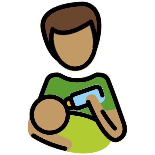 Man Feeding Baby Medium Skin Tone Emoji from OpenMoji Emoji Set