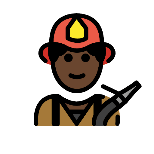 Man Firefighter Dark Skin Tone Element from OpenMoji Emoji Set