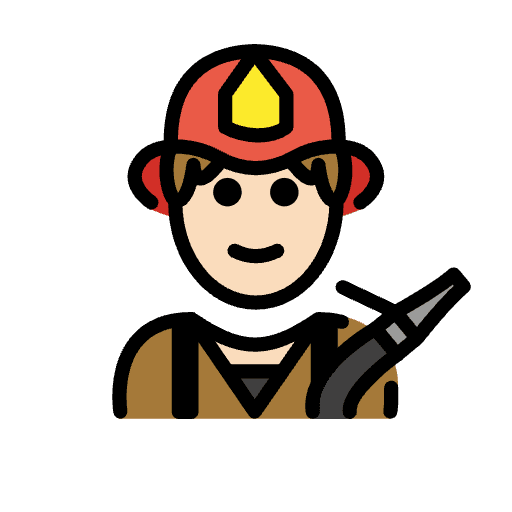 Man Firefighter Light Skin Tone Emoji from OpenMoji Emoji Set
