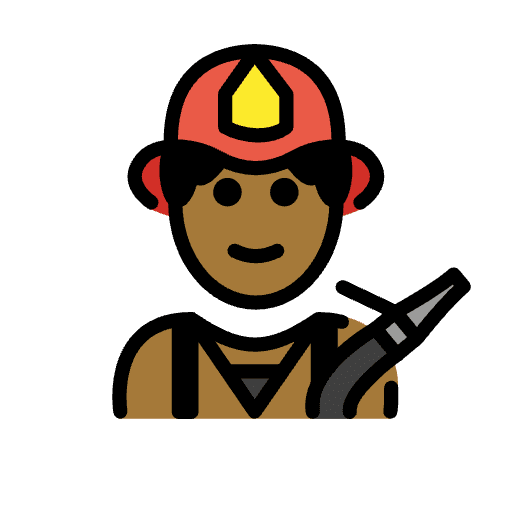 Man Firefighter Medium Dark Skin Tone Emoji from OpenMoji Emoji Set