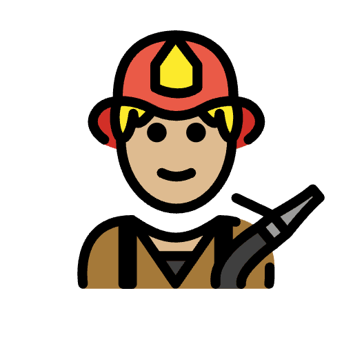 Man Firefighter Medium Light Skin Tone Emoji from OpenMoji Set