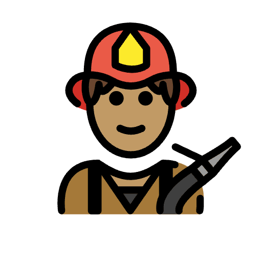 Man Firefighter Medium Skin Tone Emoji from OpenMoji Emoji Set