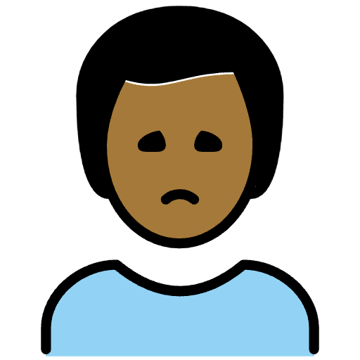Man Frowning Medium Dark Skin Tone Element from OpenMoji Emoji Set