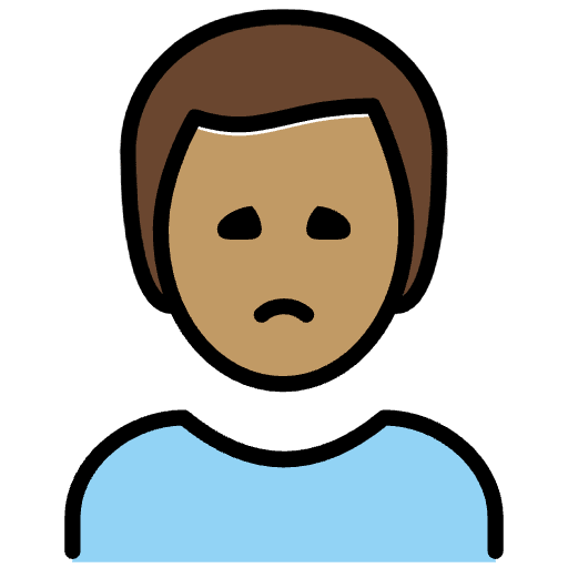 Man Frowning Medium Skin Tone Emoji from OpenMoji Emoji Set