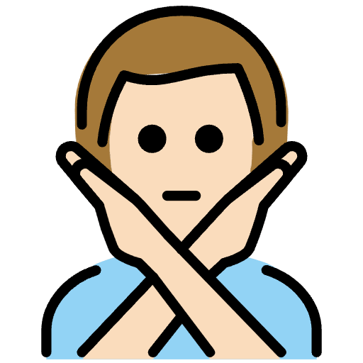 Man Gesturing No Light Skin Tone Element from OpenMoji Emoji Set