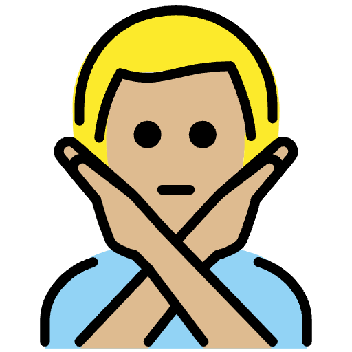 Man Gesturing No Medium Light Skin Tone Element from OpenMoji Emoji Set