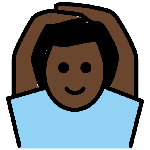 Man Gesturing Ok Dark Skin Tone Emoji from OpenMoji Set