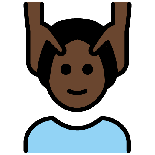 Man Getting Massage Dark Skin Tone Emoji from OpenMoji Emoji Set