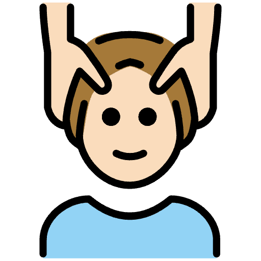 Man Getting Massage Light Skin Tone Element from OpenMoji Emoji Set