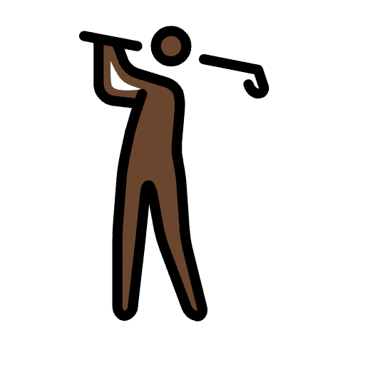 Man Golfing Dark Skin Tone Element from OpenMoji Emoji Set