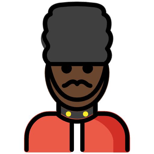Man Guard Dark Skin Tone Emoji from OpenMoji Set