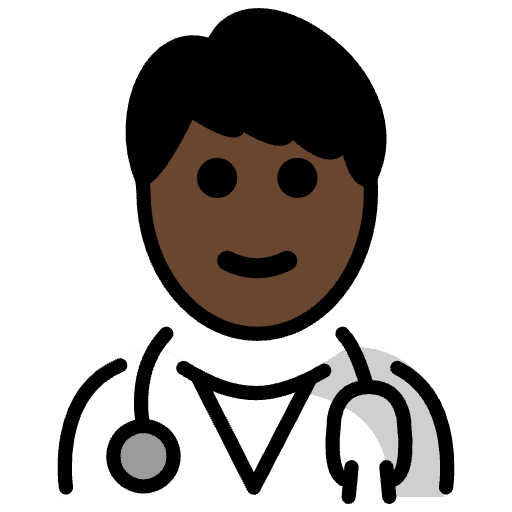 Man Health Worker Dark Skin Tone Emoji from OpenMoji Set