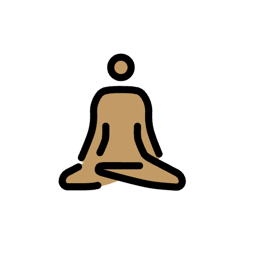 Man In Lotus Position Medium Skin Tone Emoji from OpenMoji Emoji Set