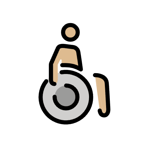 Man In Manual Wheelchair Medium Light Skin Tone Emoji from OpenMoji Set