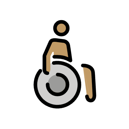 Man In Manual Wheelchair Medium Skin Tone Emoji from OpenMoji Emoji Set