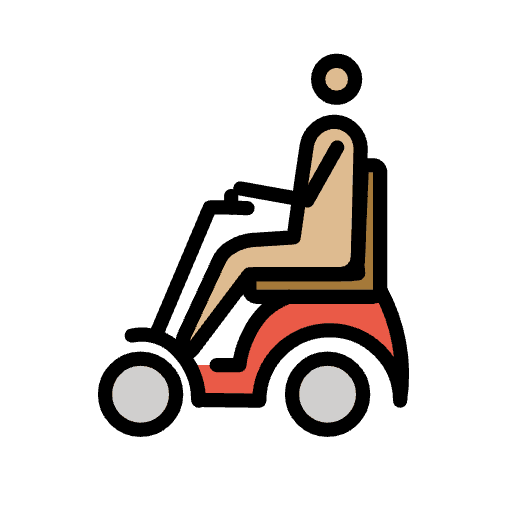 Man In Motorized Wheelchair Medium Light Skin Tone Emoji from OpenMoji Emoji Set