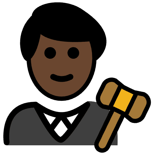 Man Judge Dark Skin Tone Element from OpenMoji Emoji Set