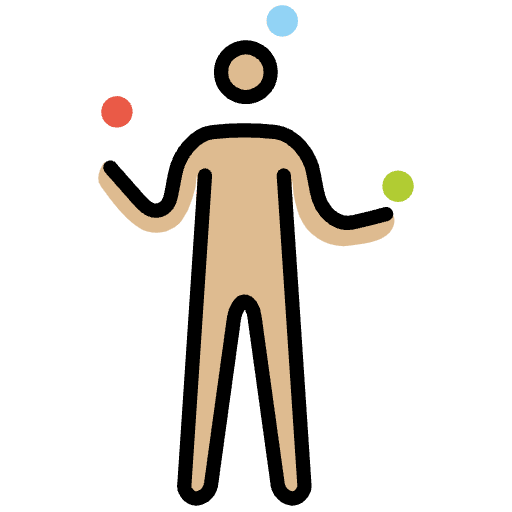 Man Juggling Medium Light Skin Tone Emoji from OpenMoji Emoji Set