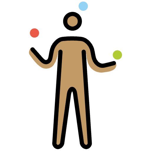 Man Juggling Medium Skin Tone Emoji from OpenMoji Emoji Set