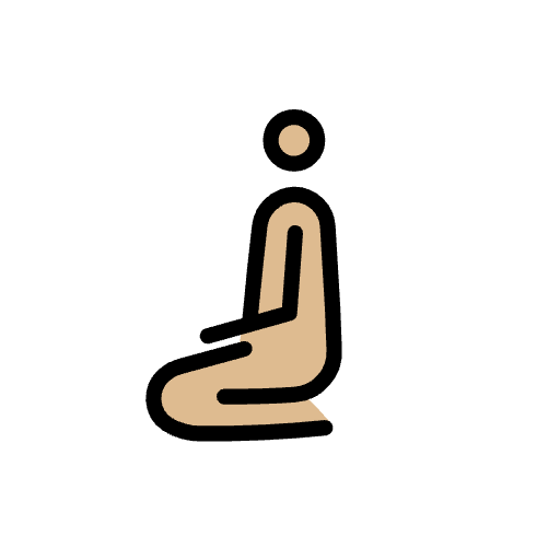 Man Kneeling Medium Light Skin Tone Emoji from OpenMoji Emoji Set
