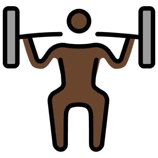 Man Lifting Weights Dark Skin Tone Emoji from OpenMoji Emoji Set
