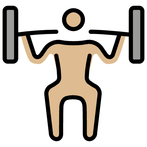 Man Lifting Weights Medium Light Skin Tone Emoji from OpenMoji Emoji Set
