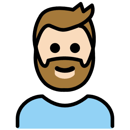 Man Light Skin Tone Beard Element from OpenMoji Emoji Set