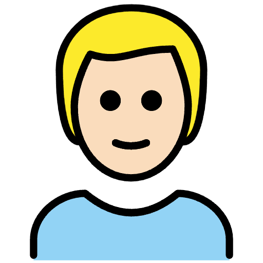 Man Light Skin Tone Blond Hair Emoji from OpenMoji Set