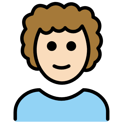 Man Light Skin Tone Curly Hair Emoji from OpenMoji Set