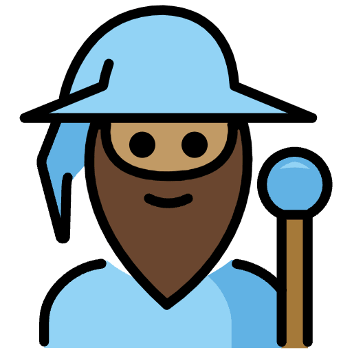 Man Mage Medium Skin Tone Emoji from OpenMoji Set