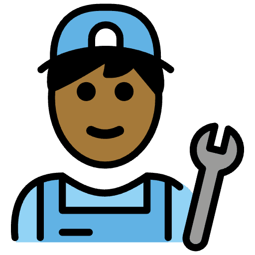 Man Mechanic Medium Dark Skin Tone Element from OpenMoji Emoji Set