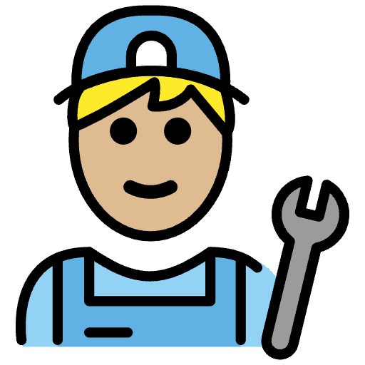 Man Mechanic Medium Light Skin Tone Emoji from OpenMoji Emoji Set