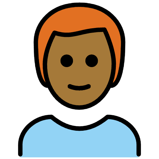 Man Medium Dark Skin Tone Red Hair Element from OpenMoji Emoji Set