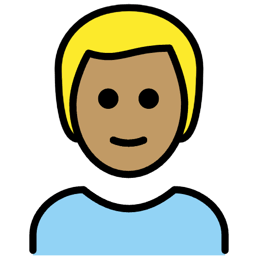 Man Medium Skin Tone Blond Hair Emoji from OpenMoji Emoji Set