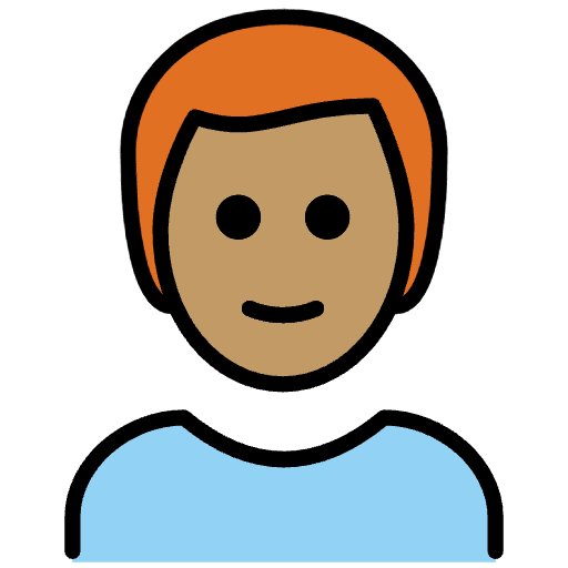 Man Medium Skin Tone Red Hair Emoji from OpenMoji Emoji Set