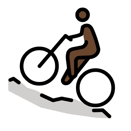 Man Mountain Biking Dark Skin Tone Element from OpenMoji Emoji Set