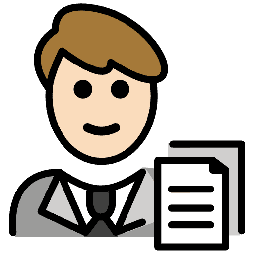 Man Office Worker Light Skin Tone Emoji from OpenMoji Emoji Set