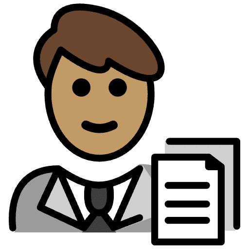 Man Office Worker Medium Skin Tone Emoji from OpenMoji Emoji Set