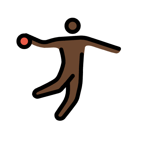 Man Playing Handball Dark Skin Tone Element from OpenMoji Emoji Set