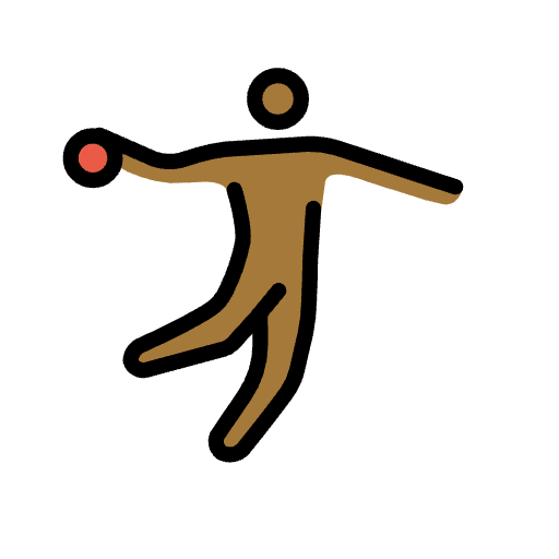 Man Playing Handball Medium Dark Skin Tone Element from OpenMoji Emoji Set