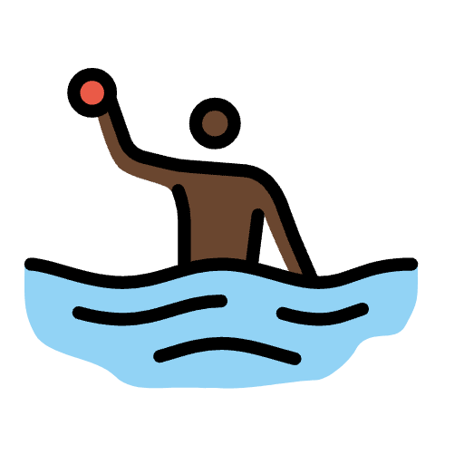 Man Playing Water Polo Dark Skin Tone Emoji from OpenMoji Emoji Set
