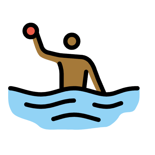 Man Playing Water Polo Medium Dark Skin Tone Emoji from OpenMoji Set