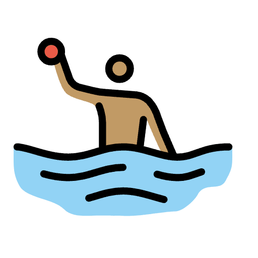 Man Playing Water Polo Medium Skin Tone Emoji from OpenMoji Emoji Set