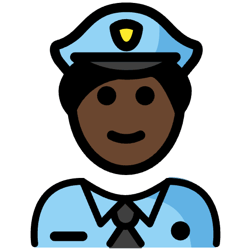 Man Police Officer Dark Skin Tone Element from OpenMoji Emoji Set