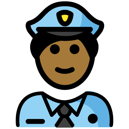 Man Police Officer Medium Dark Skin Tone Element from OpenMoji Emoji Set