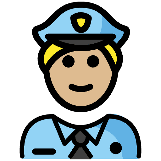 Man Police Officer Medium Light Skin Tone Emoji from OpenMoji Set