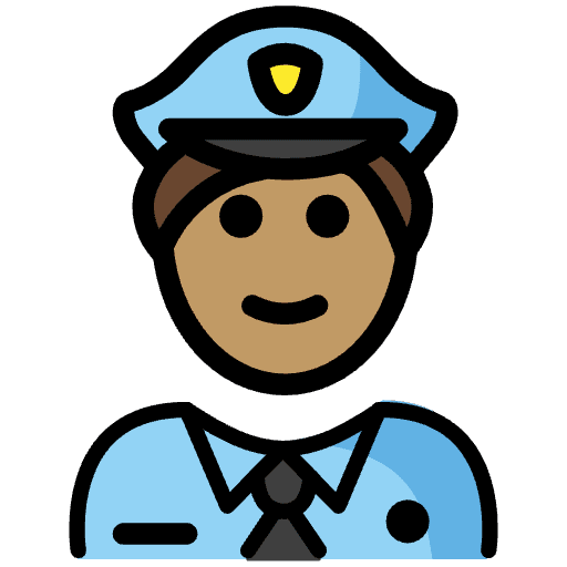 Man Police Officer Medium Skin Tone Emoji from OpenMoji Set