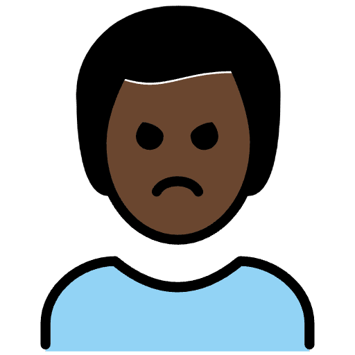 Man Pouting Dark Skin Tone Element from OpenMoji Emoji Set