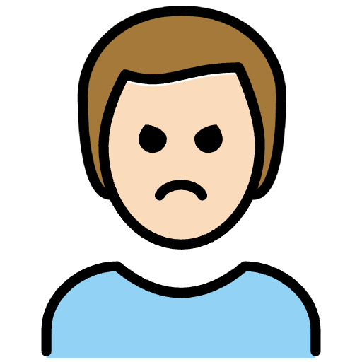 Man Pouting Light Skin Tone Emoji from OpenMoji Emoji Set